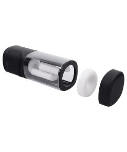 Playboy Side Piece Vibrating Warming Stroker Rechargeable Black