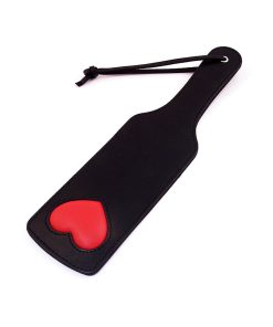Rouge Leather Paddle With Padded Heart Black/Red