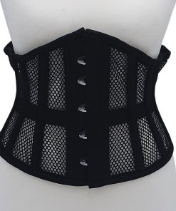 Rouge Mesh Corset Black S/M