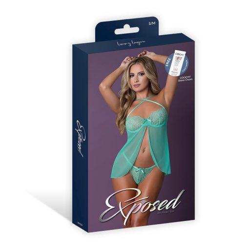 Magic Silk Caribbean Crush Flutter Babydoll & Thong Set Aqua Glow L/Xl - Image 6