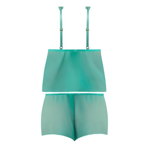 Magic Silk Caribbean Crush Flutter Cami & Short Set Aqua Glow L/Xl - Image 5