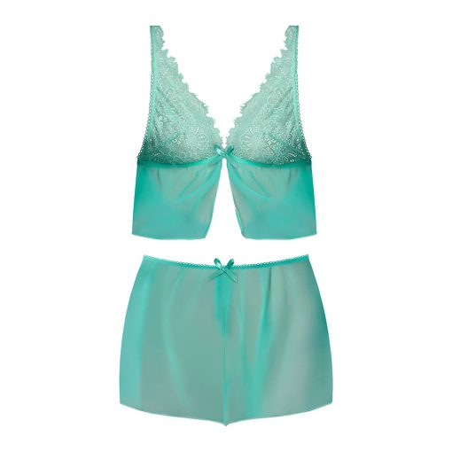 Magic Silk Caribbean Crush Flutter Cami & Short Set Aqua Glow Queen Size - Image 5
