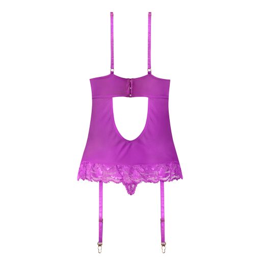 Magic Silk Butterfly Fantasies Basque & Cheeky Panty Set Neon Purple L/Xl - Image 6