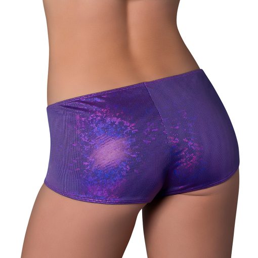 Magic Silk Glimmer Mini Boy Short Purple Disco S/M - Image 2