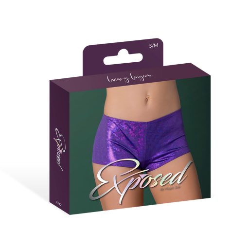 Magic Silk Glimmer Mini Boy Short Purple Disco S/M - Image 5