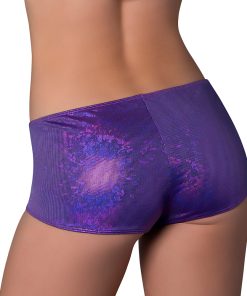 Magic Silk Glimmer Mini Boy Short Purple Disco L/Xl