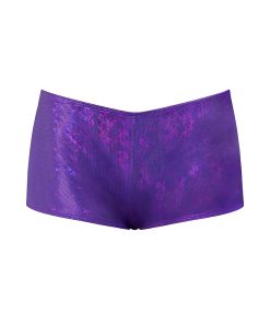 Magic Silk Glimmer Mini Boy Short Purple Disco Queen Size