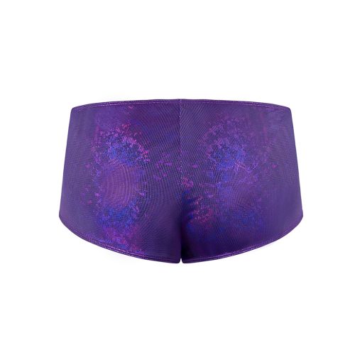 Magic Silk Glimmer Mini Boy Short Purple Disco Queen Size - Image 4