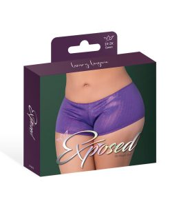 Magic Silk Glimmer Mini Boy Short Purple Disco Queen Size