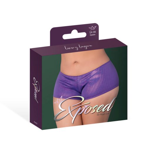 Magic Silk Glimmer Mini Boy Short Purple Disco Queen Size - Image 5