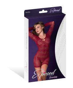 Magic Silk Seamless Long Sleeve Romper Burgundy O/S