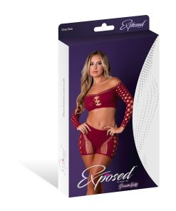 Magic Silk Seamless Crop Top & Short Set Burgundy O/S
