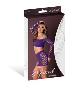 Magic Silk Seamless Crop Top & Short Set Purple O/S