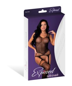 Magic Silk Seamless Bodystocking Black With Rhinestones O/S