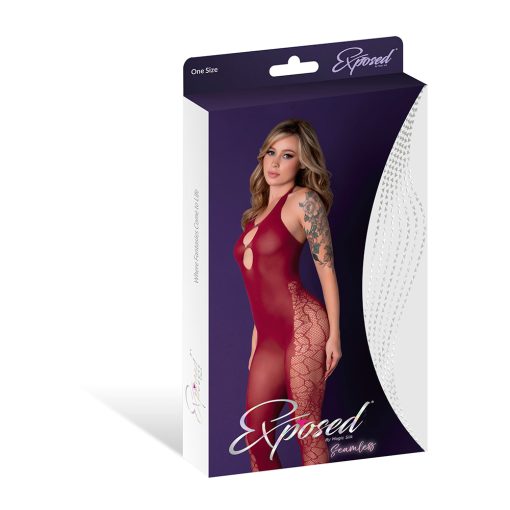 Magic Silk Seamless Halter Bodystocking Burgundy O/S - Image 6