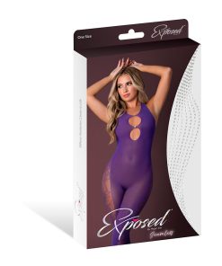 Magic Silk Seamless Halter Bodystocking Purple O/S