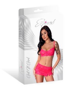 Magic Silk Get It Girl Bra, Skirt & Thong Set Diva Pink S/M