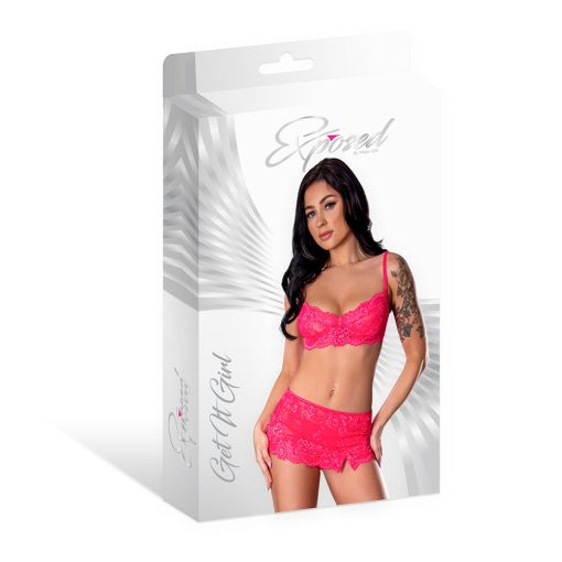 Magic Silk Get It Girl Bra, Skirt & Thong Set Diva Pink S/M - Image 8