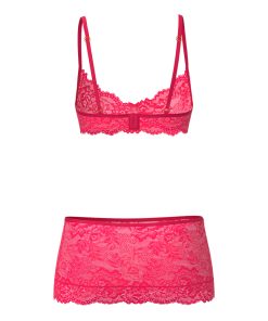 Magic Silk Get It Girl Bra, Skirt & Thong Set Diva Pink L/Xl