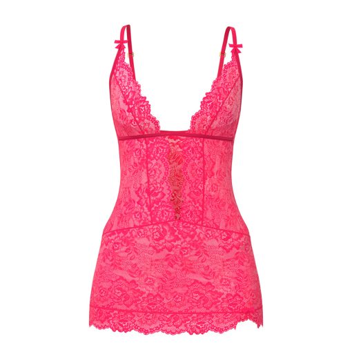 Magic Silk Get It Girl Plunge Chemise & G-Set Diva Pink S/M - Image 4