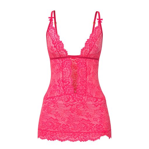 Magic Silk Get It Girl Plunge Chemise & G-Set Diva Pink Queen Size - Image 4
