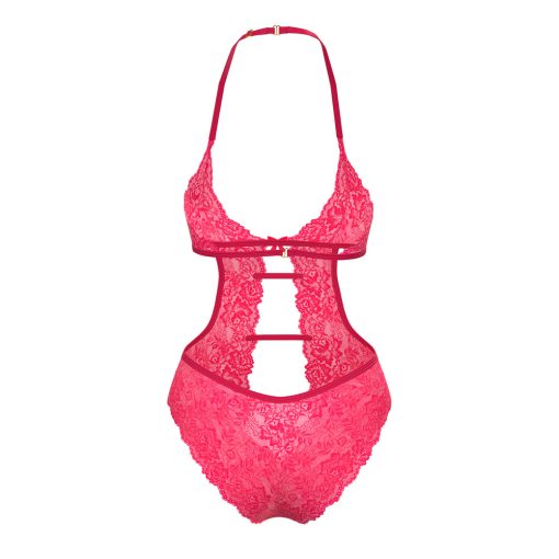 Magic Silk Get It Girl Halter Teddy With Snap Crotch Diva Pink L/Xl - Image 6