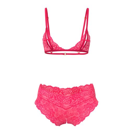 Magic Silk Get It Girl Peek-A-Boo Bralette & Split Crotch Boy Short Diva Pink S/M - Image 4