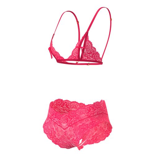 Magic Silk Get It Girl Peek-A-Boo Bralette & Split Crotch Boy Short Diva Pink S/M - Image 5