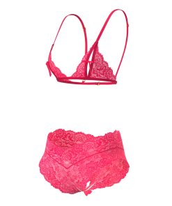 Magic Silk Get It Girl Peek-A-Boo Bralette & Split Crotch Boy Short Diva Pink L/Xl