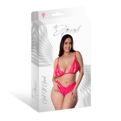 Magic Silk Get It Girl Peek-A-Boo Bralette & Split Crotch Boy Short Diva Pink Queen Size - Image 7
