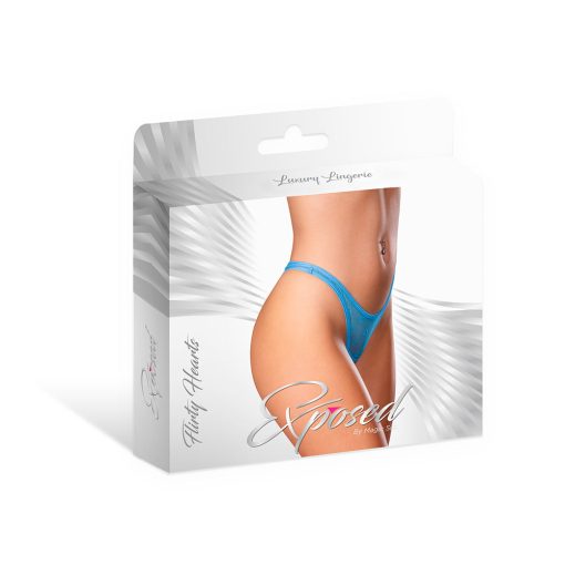 Magic Silk Flirty Hearts Low Rise Micro Thong Blue Sugar L/Xl - Image 3