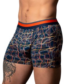 Male Power Soo Cumfy Boxer Brief Navy/Orange Xl