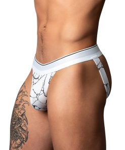 Male Power Soo Cumfy Jock Black/White L/Xl
