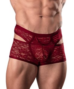 Male Power Lucifer Cutout Short Burgundy L