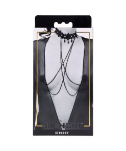 Sportsheets Sex & Mischief Lace Collar With Nipple Ties