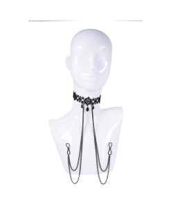 Sportsheets Sex & Mischief Lace Collar With Nipple Ties