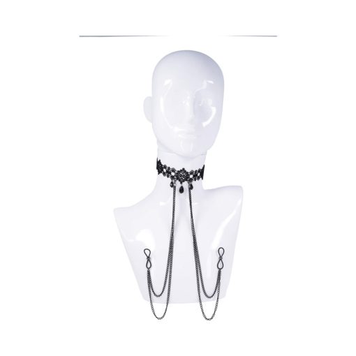 Sportsheets Sex & Mischief Lace Collar With Nipple Ties - Image 4