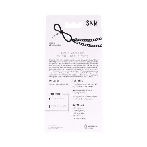 Sportsheets Sex & Mischief Lace Collar With Nipple Ties - Image 12