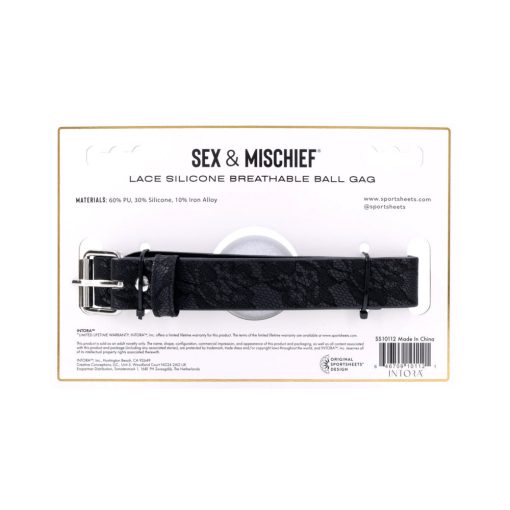 Sportsheets Sex & Mischief Lace Silicone Breathable Ball Gag - Image 13