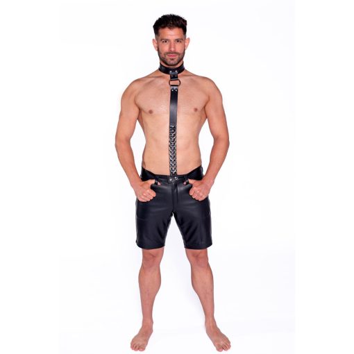 Prowler Red Leather Collar With Strap - Image 3