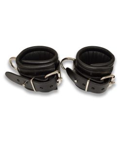Prowler Red Leather Lockable Wrist Restraints S/M