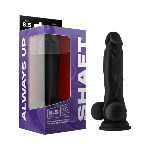 Shaft Model A 8.5 In. Liquid Silicone Dong With Balls Black