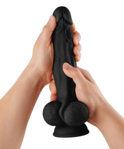Shaft Model A 10.5 In. Liquid Silicone Dong With Balls Black