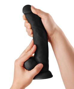 Shaft Model C 9.5 In. Liquid Silicone Dong With Balls Black