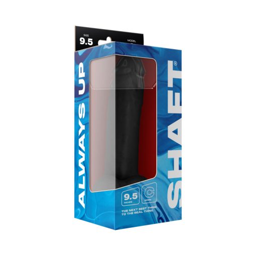 Shaft Model C 9.5 In. Liquid Silicone Dong With Balls Black - Image 6