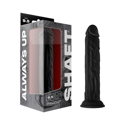 Shaft Model J 9.5 In Liquid Silicone Dildo Suction Black