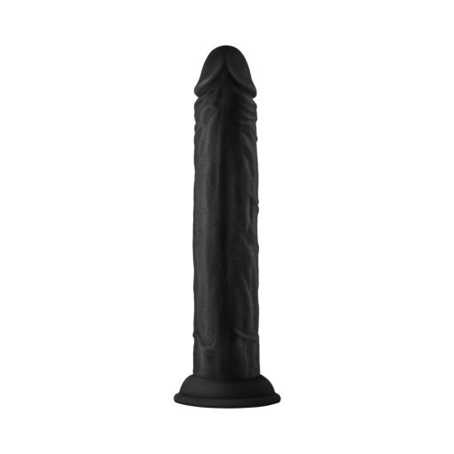 Shaft Model J 9.5 In Liquid Silicone Dildo Suction Black - Image 4