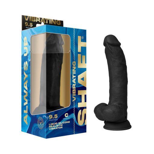 Shaft Model C Remote Controlled Silicone Dildo Suction Black - 9.5 in.