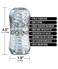 MSTR B8 Head Banger – Beaded Male Stroker with Clear View Design