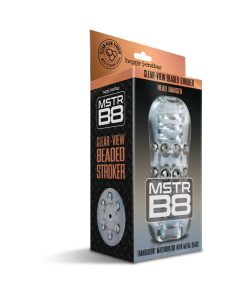 MSTR B8 Head Banger – Beaded Male Stroker with Clear View Design